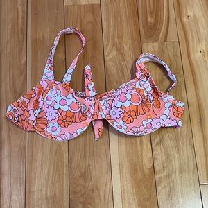 Floral Tie Bikini Top